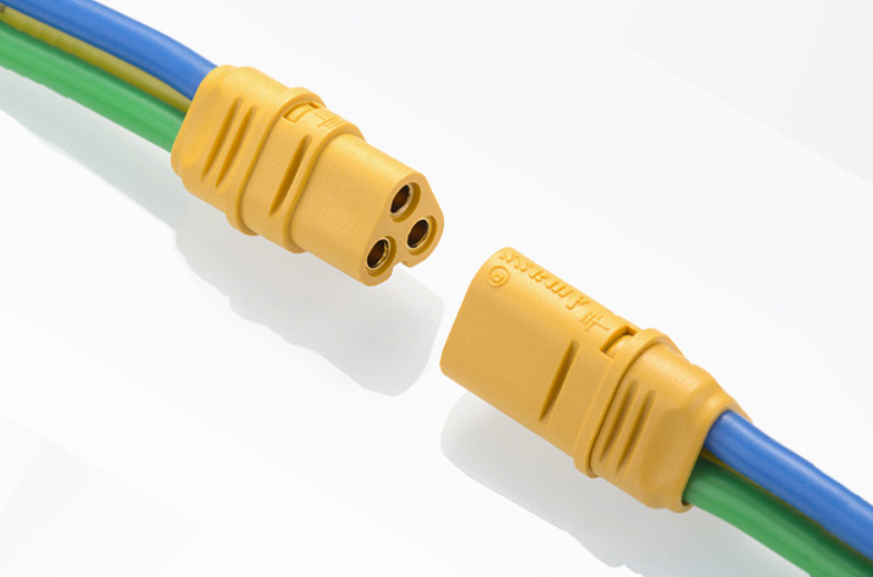 體積小大電流接頭三孔接頭線，銅鍍金MT30接線束電機(jī)用