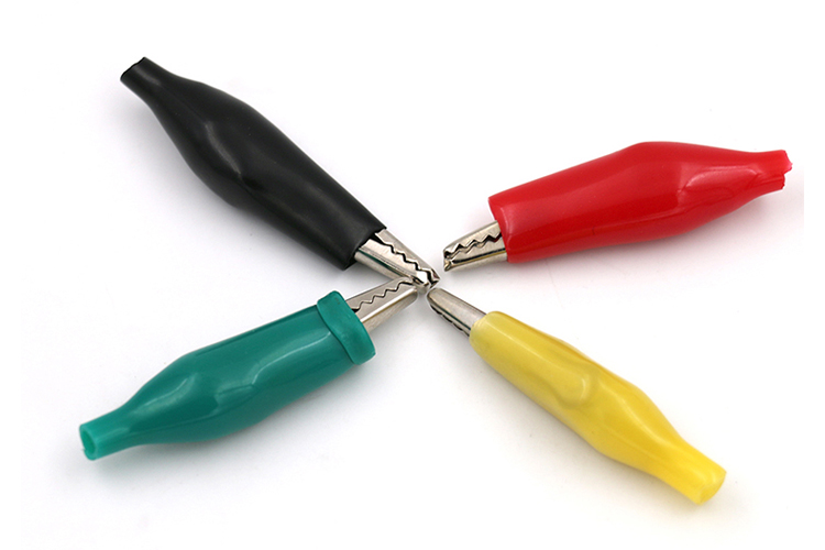 艾邁斯27.711紅黑護(hù)套中號鱷魚夾子測試夾接線夾尖嘴夾開口8mm