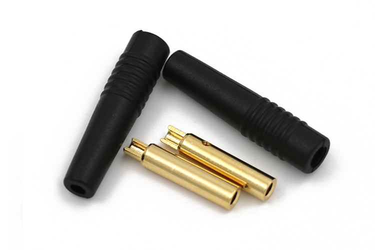 艾邁斯25.432 2mm香蕉插頭母頭銅鍍金鍍鎳焊接型接線端子耐24A