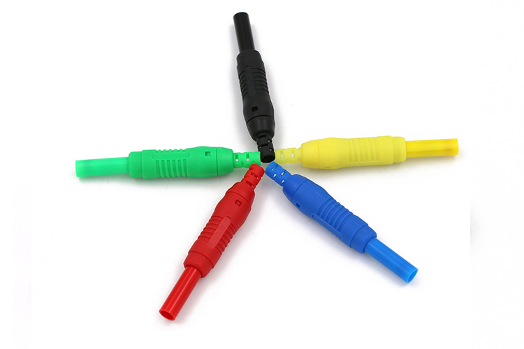 艾邁斯25.454 4mm安全型銅鍍鎳香蕉插頭伸縮護套正品連接器