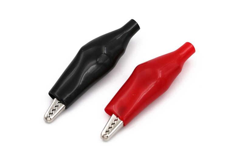 艾邁斯27.712紅黑護(hù)套大號鱷魚夾子測試夾接線夾尖嘴夾開口11mm