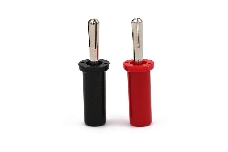 艾邁斯25.421 4mm銅鍍鎳十字開槽香蕉插頭焊接型ABS塑殼 耐24A