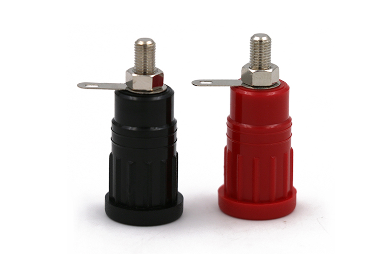 艾邁斯24.321. 4mm安全型免安裝面板插座銅鍍鎳尼龍耐高壓AMASS