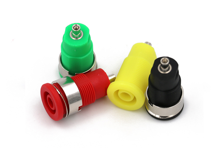 艾邁斯24.303 4mm安全型面板插座1.9接線孔接線柱銅鍍鎳AMASS正品