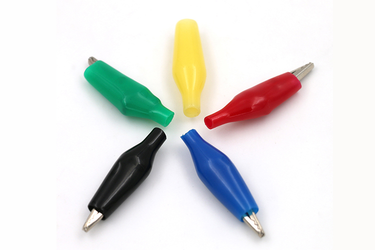 艾邁斯27.710紅黑護(hù)套小號鱷魚夾子測試夾接線夾尖嘴夾開口6mm