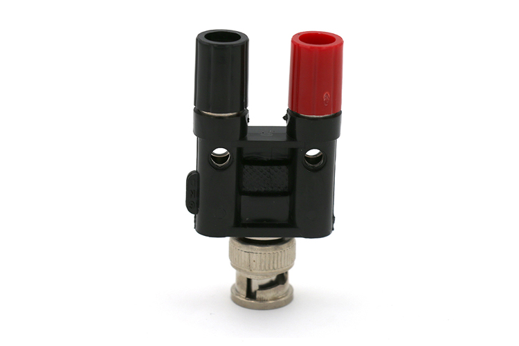 21.133 艾邁斯轉(zhuǎn)換插頭,BNC公轉(zhuǎn)2*4mm接線柱面板插座銅鍍鎳AMASS正品配件