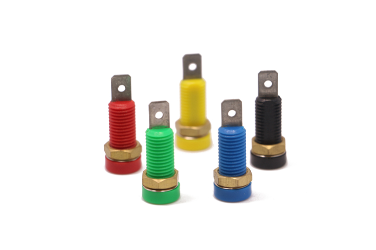 24.244 艾邁斯4mm面板插座耐24A香蕉插座純銅鍍鋅 焊接/6MM插片AMASS正品