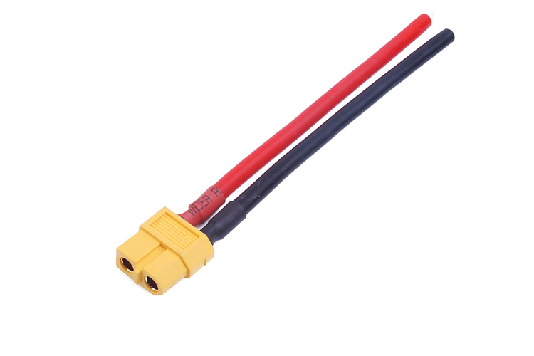 AMASS專利出品XT60單頭接線 公頭/母頭 線長10cm 12AWG特軟硅膠線