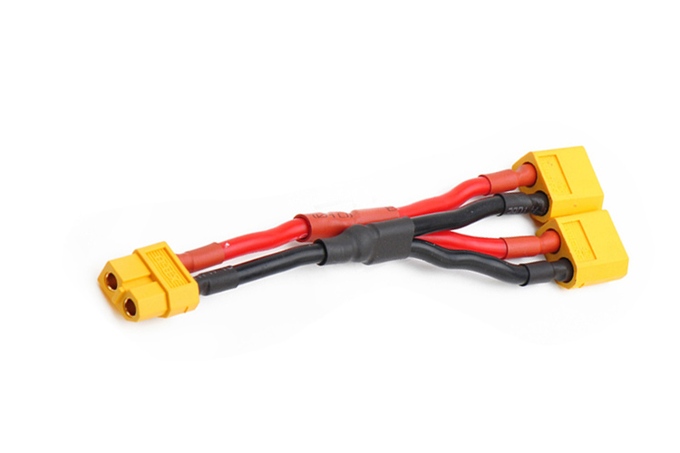 AMASS出品 XT60并聯(lián)線 線長7cm 1母2公 電流相加 16AWG硅膠線