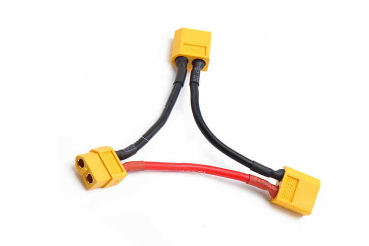 AMASS出品 XT60串聯(lián)線7cm 1母2公 電流穩(wěn)定 14AWG/12AWG硅膠線